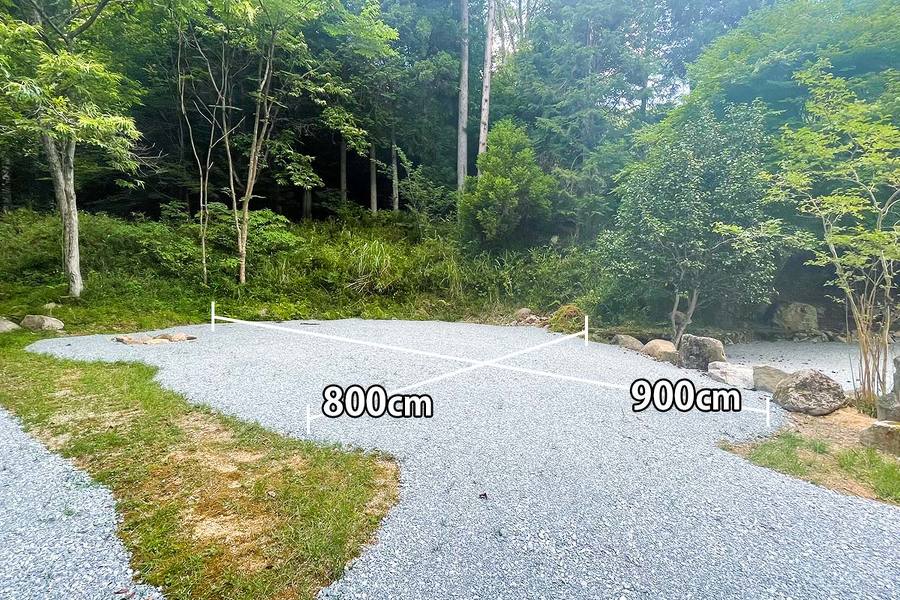 区画Bのサイズを記した画像。800cm×900cm。