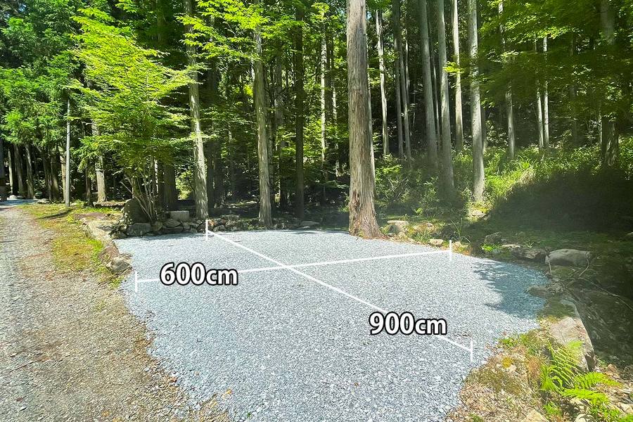 区画D（テントスペース）のサイズを記した画像。600cm×900cm。